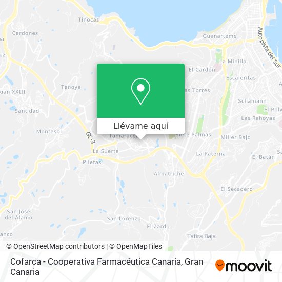 Mapa Cofarca - Cooperativa Farmacéutica Canaria