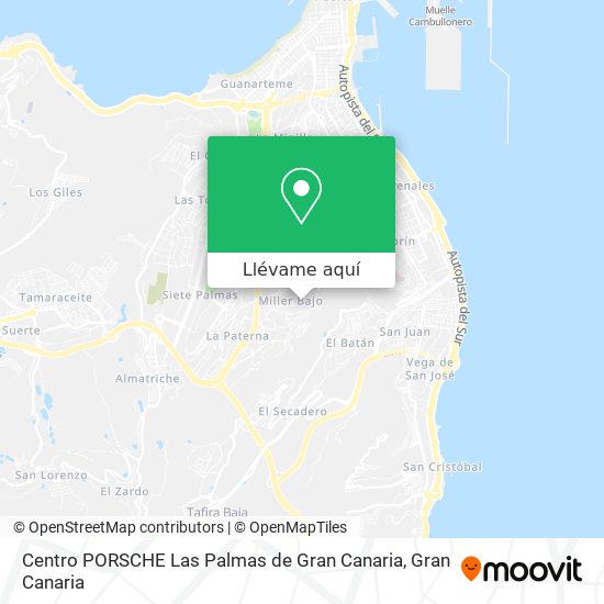 Mapa Centro PORSCHE Las Palmas de Gran Canaria