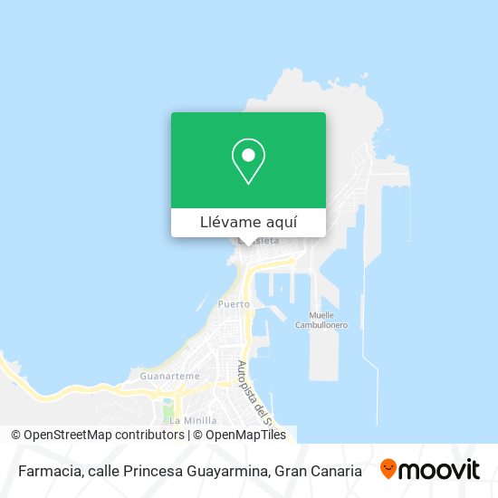 Mapa Farmacia, calle Princesa Guayarmina