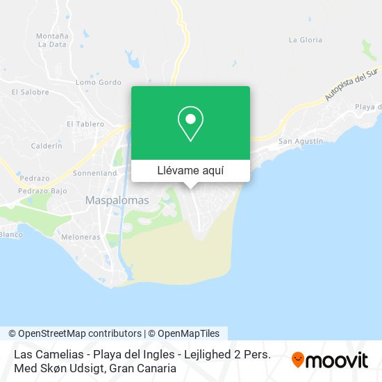 Mapa Las Camelias - Playa del Ingles - Lejlighed 2 Pers. Med Skøn Udsigt