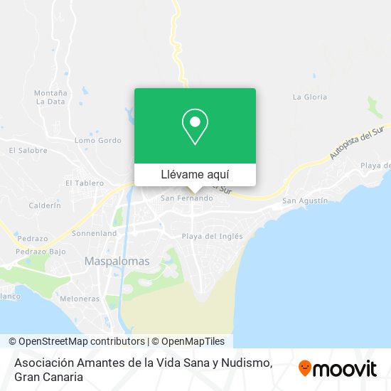 Mapa Asociación Amantes de la Vida Sana y Nudismo