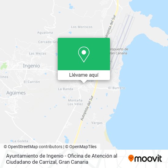 Mapa Ayuntamiento de Ingenio - Oficina de Atención al Ciudadano de Carrizal