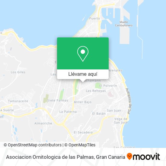 Mapa Asociacion Ornitologica de las Palmas