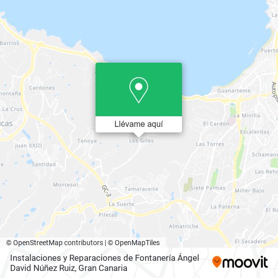 Mapa Instalaciones y Reparaciones de Fontanería Ángel David Núñez Ruiz