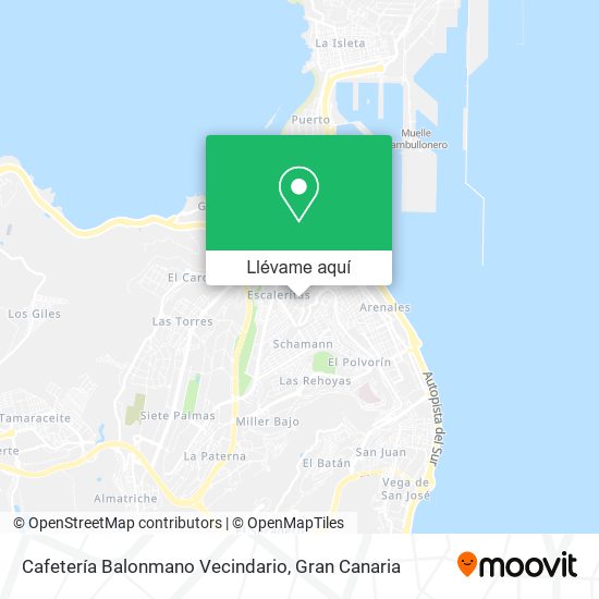 Mapa Cafetería Balonmano Vecindario