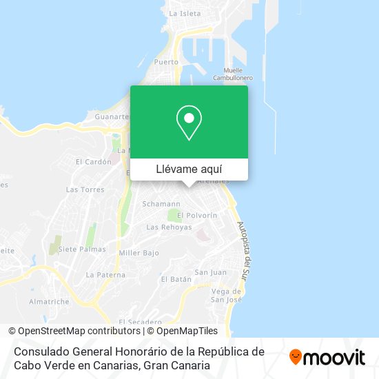 Mapa Consulado General Honorário de la República de Cabo Verde en Canarias