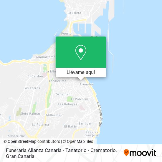 Mapa Funeraria Alianza Canaria - Tanatorio - Crematorio