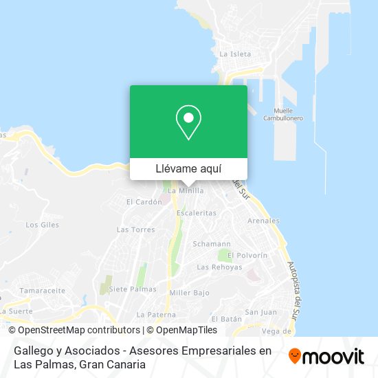 Mapa Gallego y Asociados - Asesores Empresariales en Las Palmas