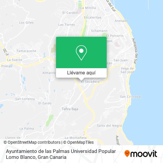 Mapa Ayuntamiento de las Palmas Universidad Popular Lomo Blanco
