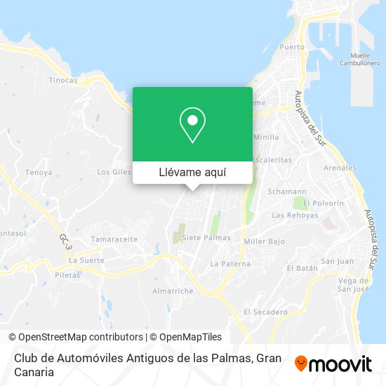 Mapa Club de Automóviles Antiguos de las Palmas