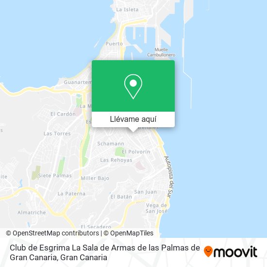 Mapa Club de Esgrima La Sala de Armas de las Palmas de Gran Canaria