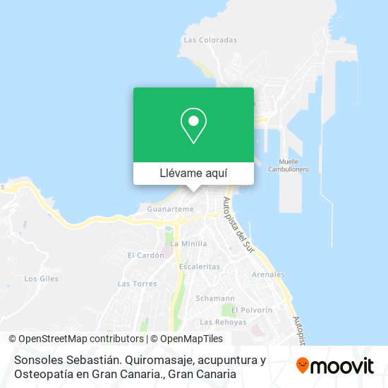 Mapa Sonsoles Sebastián. Quiromasaje, acupuntura y Osteopatía en Gran Canaria.