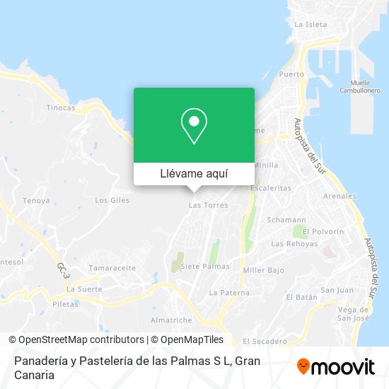 Mapa Panadería y Pastelería de las Palmas S L