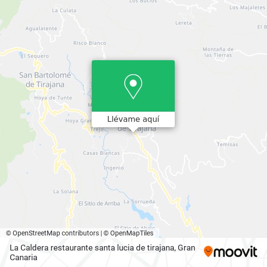Mapa La Caldera restaurante santa lucia de tirajana