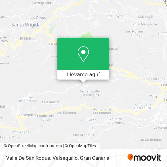 Mapa Valle De San Roque. Valsequillo