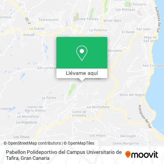 Mapa Pabellon Polideportivo del Campus Universitario de Tafira