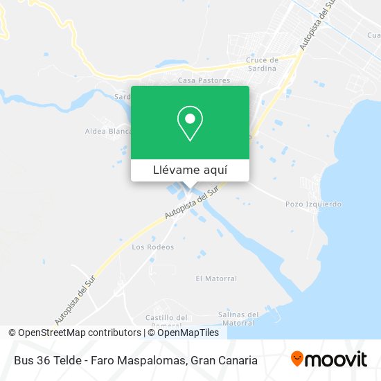 Mapa Bus 36 Telde - Faro Maspalomas