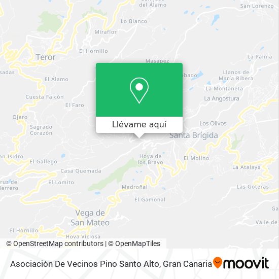 Mapa Asociación De Vecinos Pino Santo Alto