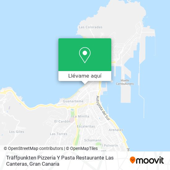 Mapa Träffpunkten Pizzeria Y Pasta Restaurante Las Canteras