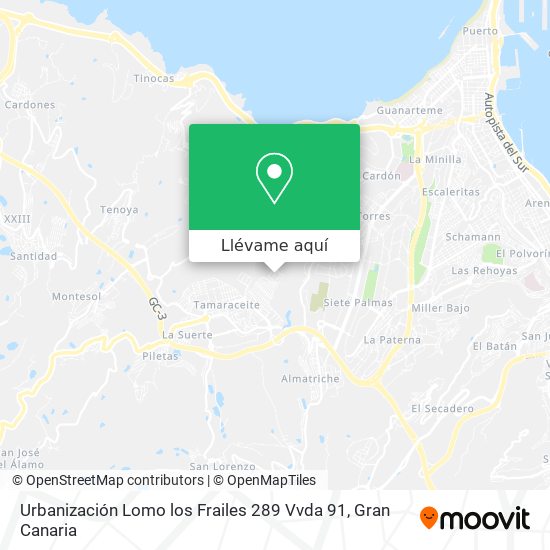 Mapa Urbanización Lomo los Frailes 289 Vvda 91
