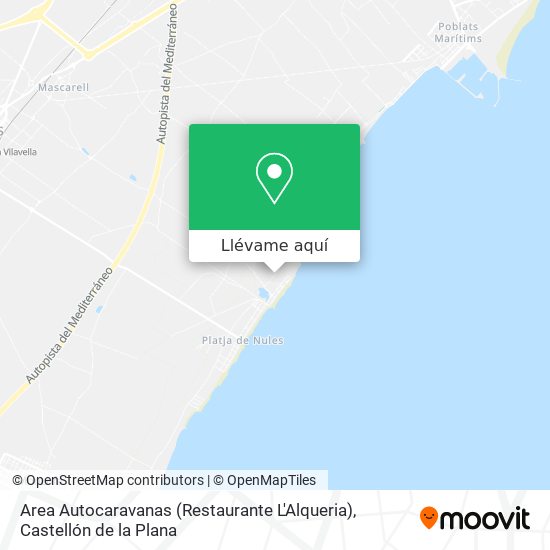 Mapa Area Autocaravanas (Restaurante L'Alqueria)