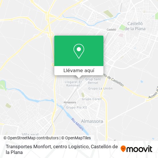 Mapa Transportes Monfort, centro Logístico