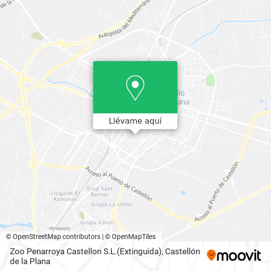 Mapa Zoo Penarroya Castellon S.L.(Extinguida)