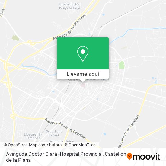 Mapa Avinguda Doctor Clarà -Hospital Provincial
