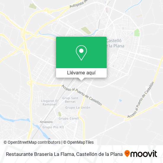 Mapa Restaurante Brasería La Flama