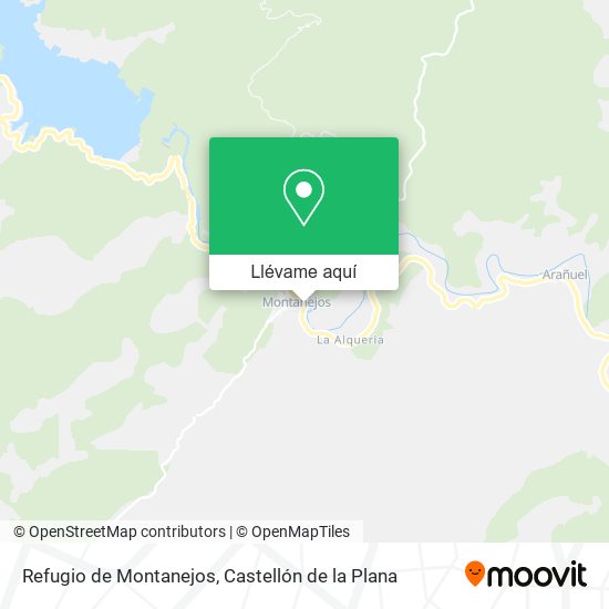 Mapa Refugio de Montanejos