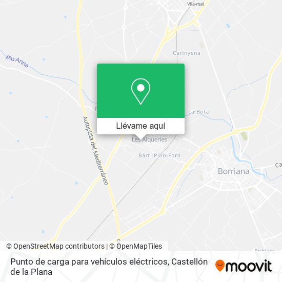 Mapa Punto de carga para vehículos eléctricos