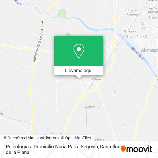 Mapa Psicología a Domicilio Nuria Parra Segovia