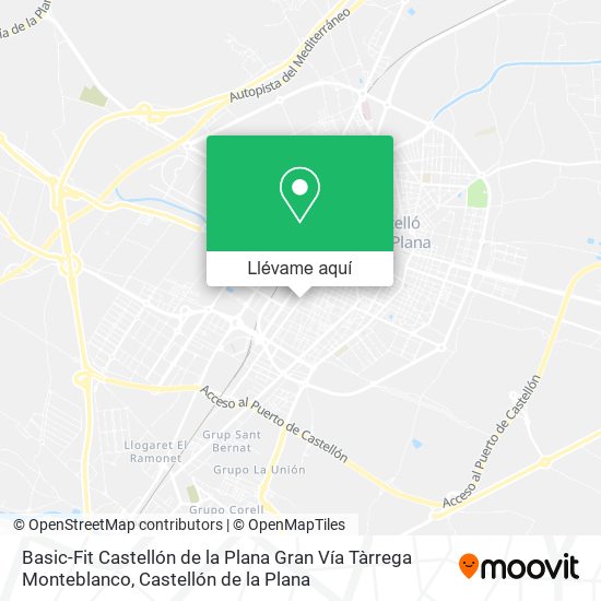 Mapa Basic-Fit Castellón de la Plana Gran Vía Tàrrega Monteblanco