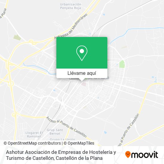 Mapa Ashotur Asociación de Empresas de Hostelería y Turismo de Castellón