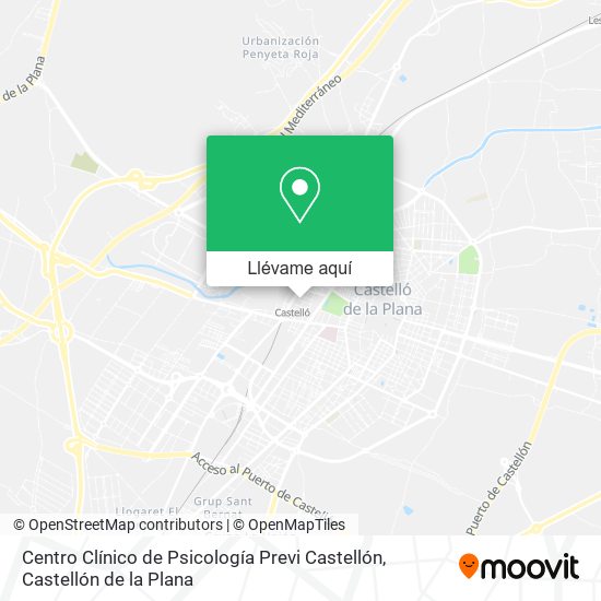 Mapa Centro Clínico de Psicología Previ Castellón