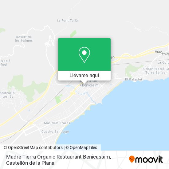 Mapa Madre Tierra Organic Restaurant Benicassim