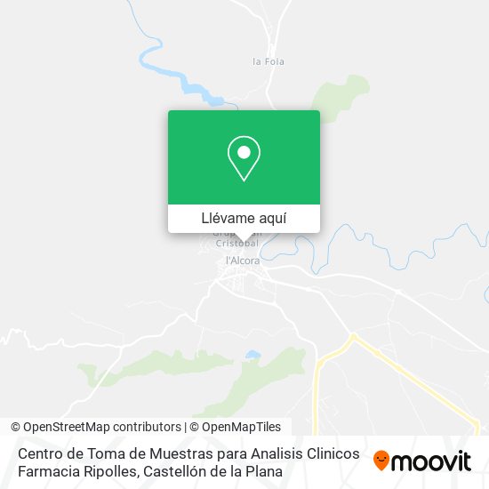 Mapa Centro de Toma de Muestras para Analisis Clinicos Farmacia Ripolles
