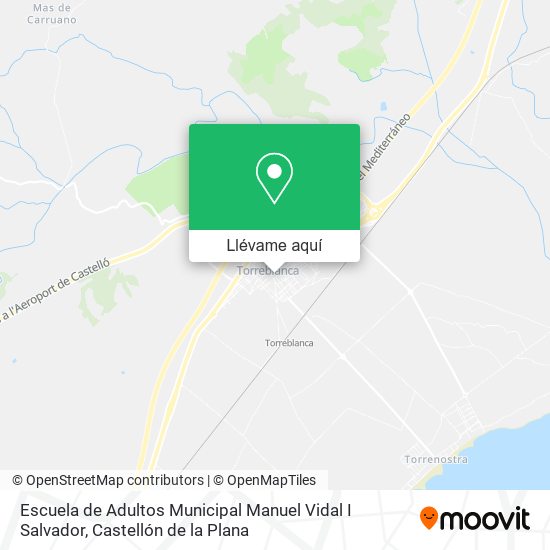 Mapa Escuela de Adultos Municipal Manuel Vidal I Salvador