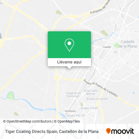 Mapa Tiger Coating Directs Spain