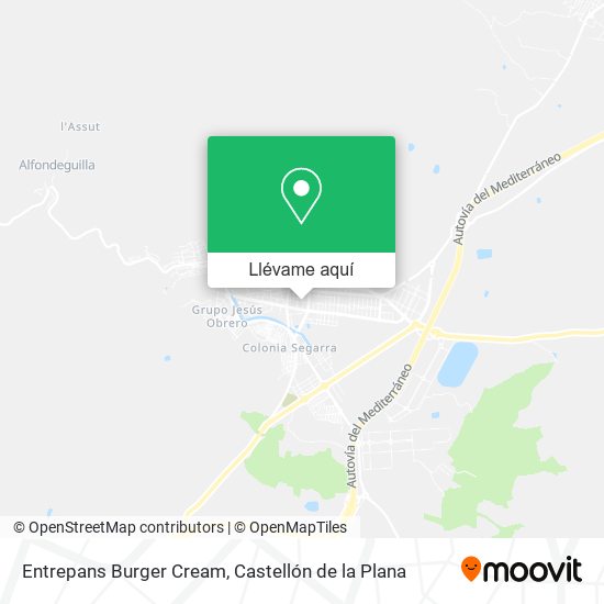 Mapa Entrepans Burger Cream