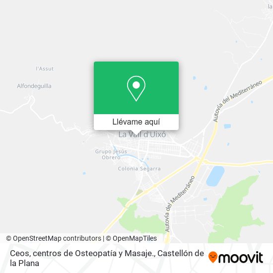 Mapa Ceos, centros de Osteopatía y Masaje.