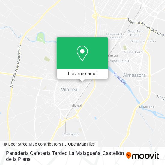 Mapa Panadería Cafetería Tardeo La Malagueña
