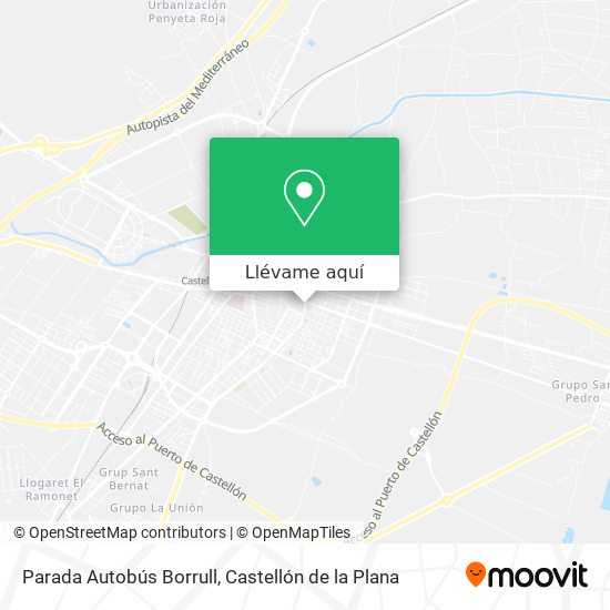 Mapa Parada Autobús Borrull