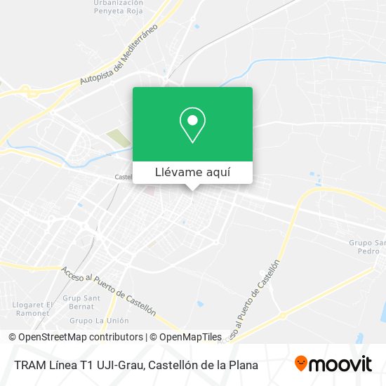 Mapa TRAM Línea T1 UJI-Grau