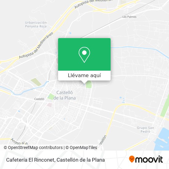 Mapa Cafetería El Rinconet