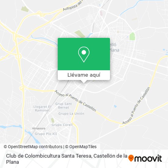 Mapa Club de Colombicultura Santa Teresa