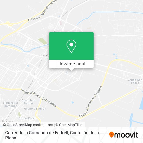 Mapa Carrer de la Comanda de Fadrell