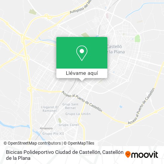Mapa Bicicas Polideportivo Ciudad de Castellón