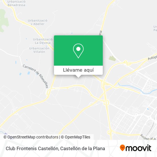 Mapa Club Frontenis Castellón