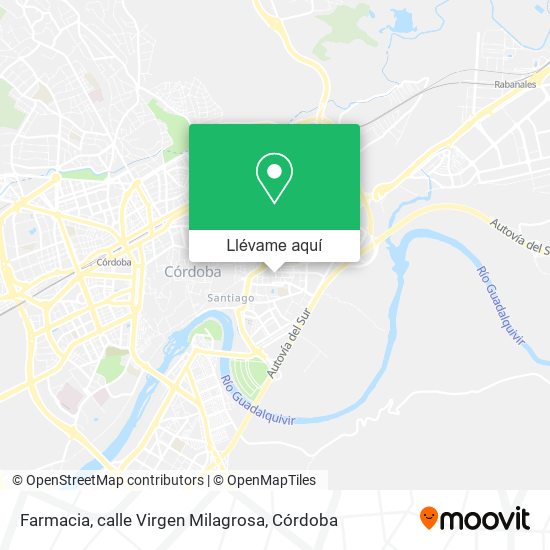 Mapa Farmacia, calle Virgen Milagrosa
